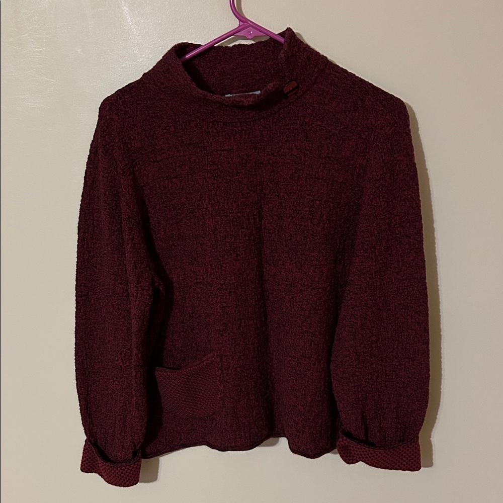 Habitat Red Cowl Turtleneck Sweater with Balloon Sleeves M